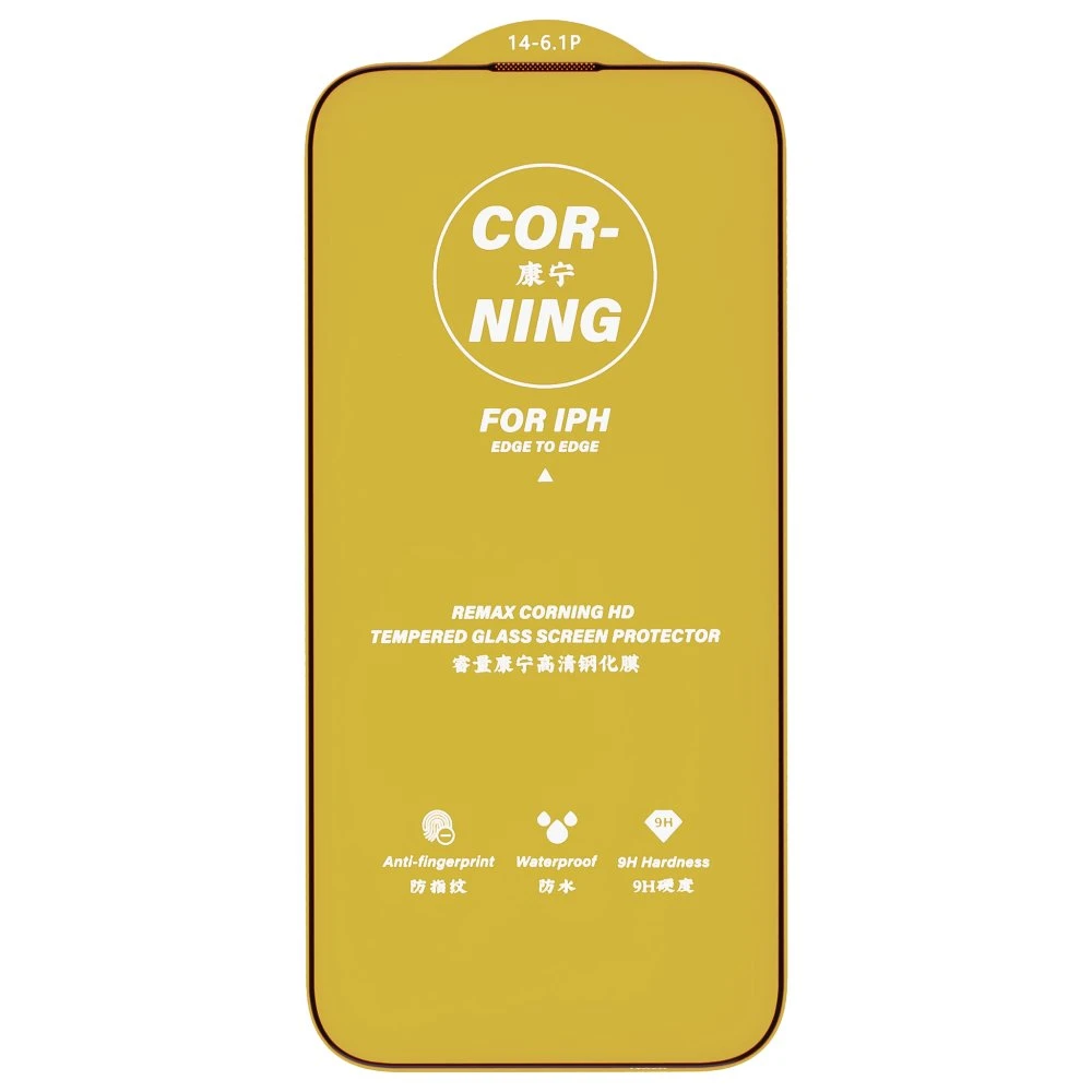 Защитное стекло Remax Corning Glass GL-83 для Apple iPhone 14 Pro (усиленное) (черный) фото №3