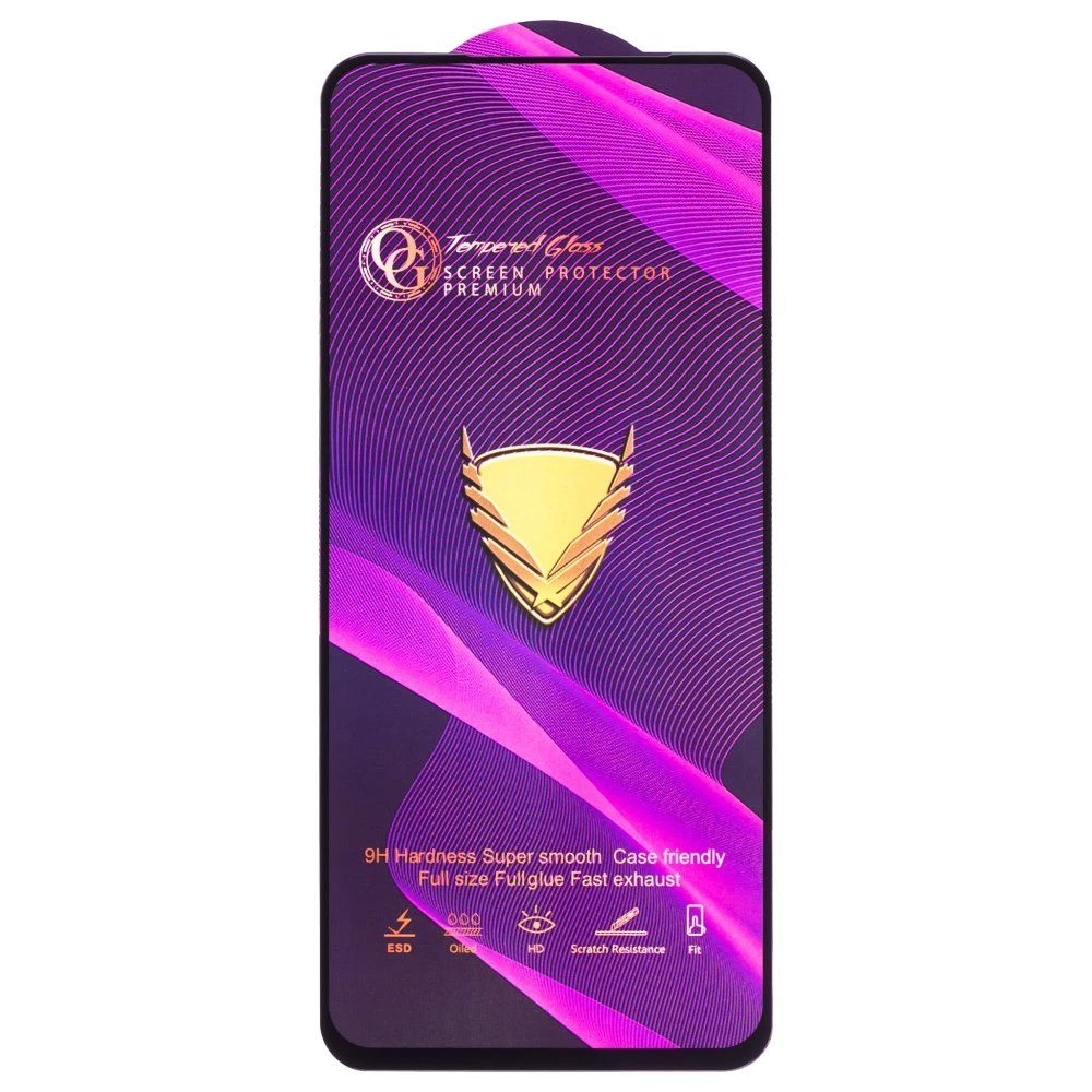 Защитное стекло OG Glass (3 в 1) для Realme 8i (RMX3151) / 9i (RMX3491) / Narzo 50 4G (RMX3286) / 9 Pro (RMX3472) и др. (черный) фото №1