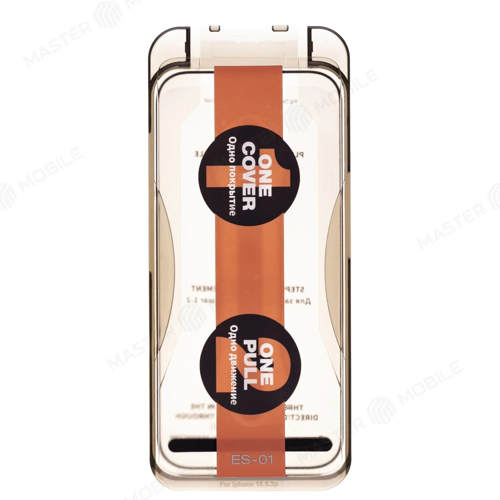 Защитное стекло Remax Tempred Glass ES-01 с аппликатором для Apple iPhone 14 Pro Max / iPhone 15 Plus / iPhone 16 Plus (черный) фото №3