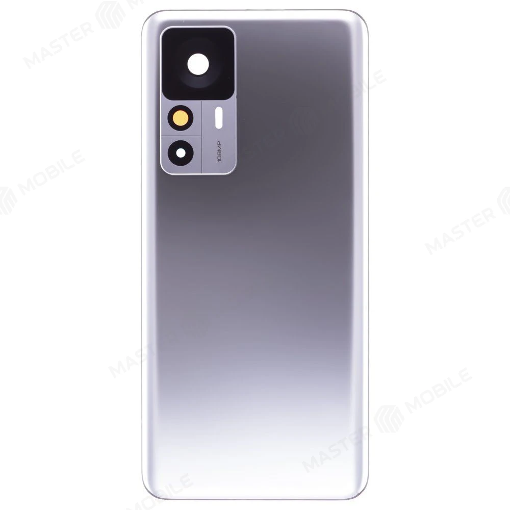 Задняя крышка для Xiaomi 12T (22071212AG) (серебристый) (в сборе со стеклом камеры) (ORIG100) фото №1