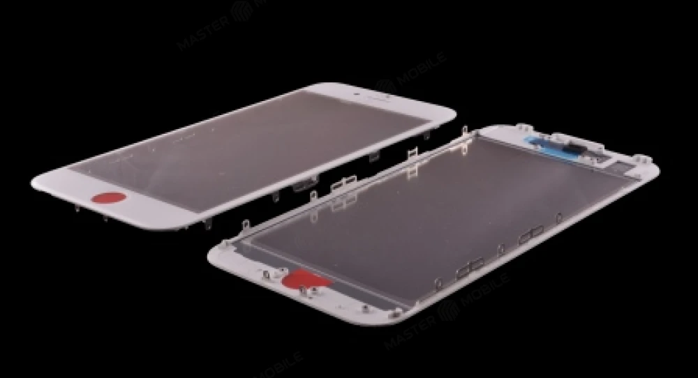 Стекло модуля для Apple iPhone 7 (белый) (в рамке) 