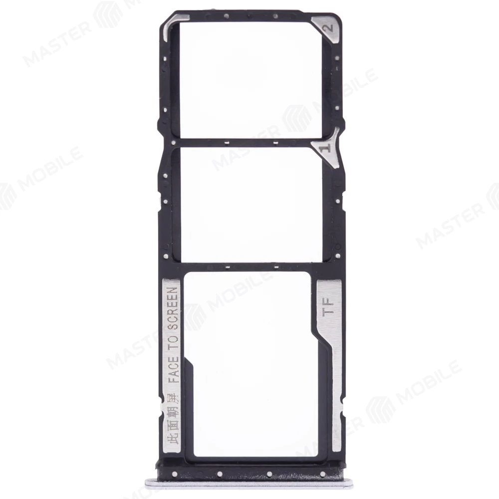 Держатель сим-карты для Xiaomi Redmi 10A (220233L2G) (серебристый) фото №1