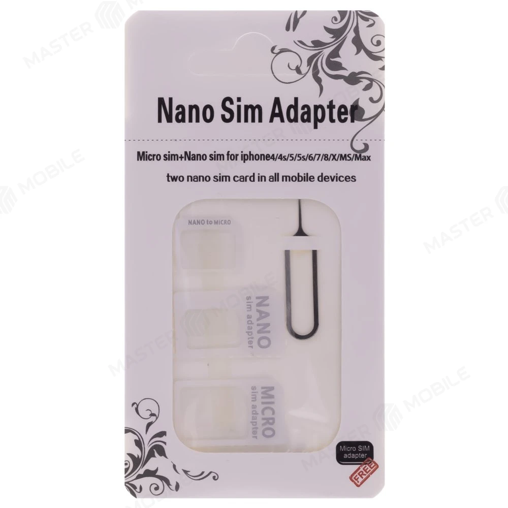 Сим-адаптер 3 в 1 (Nano/Micro/Mini) (белый) фото №1