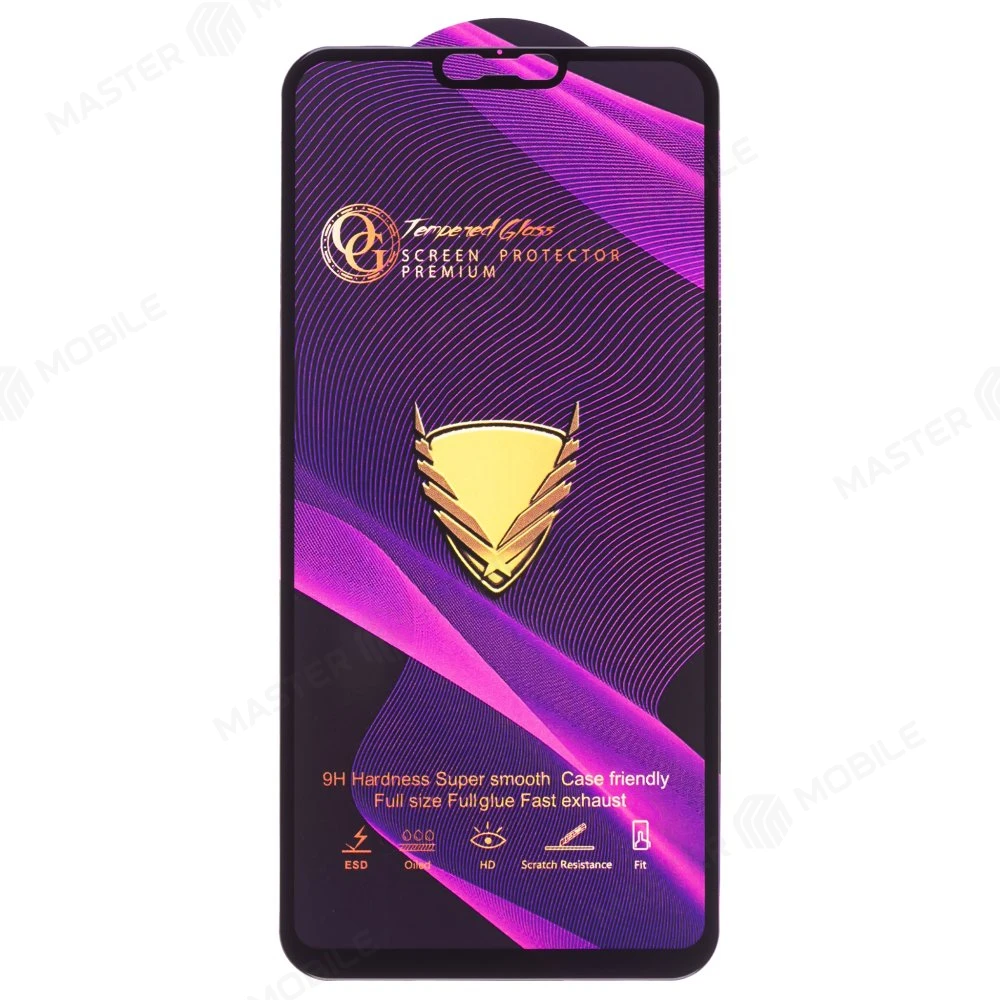 Защитное стекло OG Glass (3 в 1) для Xiaomi Mi 8 Lite (M1808D2TG) (черный) фото №1