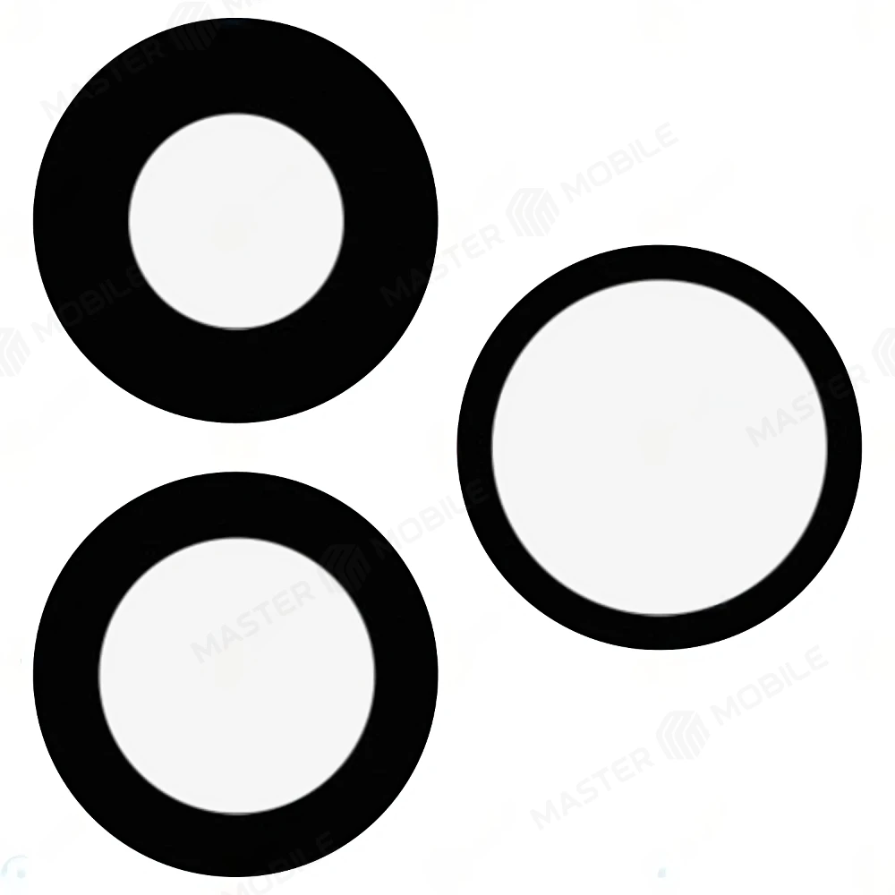 Стекло задней камеры для Apple iPhone 13 Pro / iPhone 13 Pro Max (комплект 3 шт.) (без рамки) (черный)  