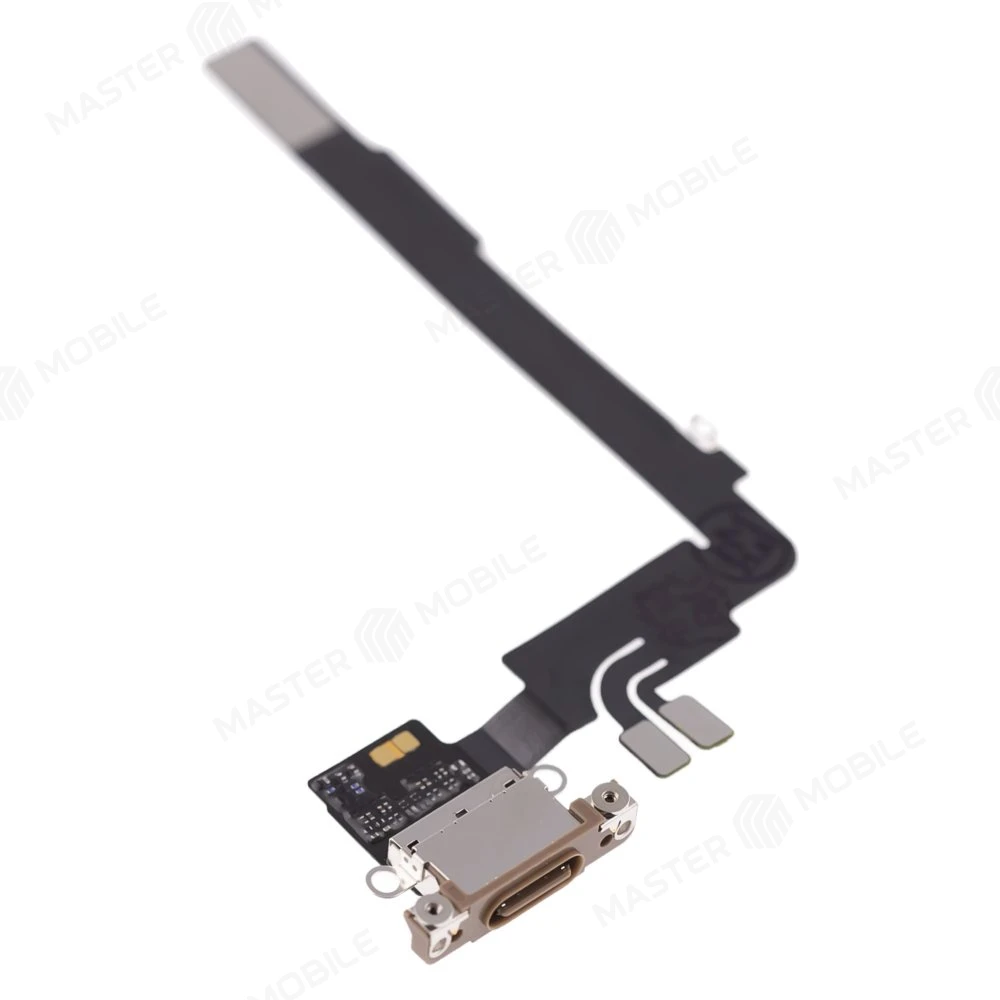 Шлейф для Apple iPhone 16 Pro Max с комп. + разъем зарядки (золотистый) (ORIG100)  фото №3