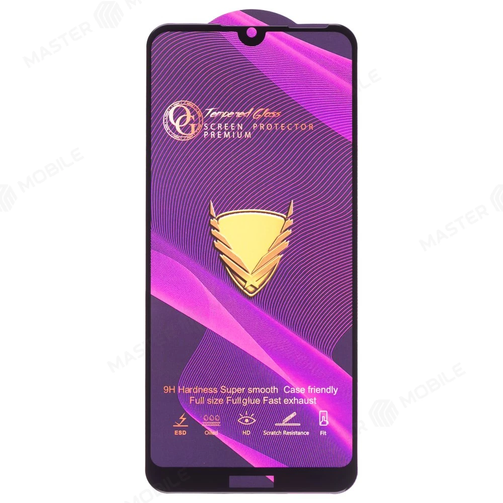 Защитное стекло OG Glass (3 в 1) для Huawei Honor 8A (JAT-LX1/JAT-L29) / Honor 8A Pro (JAT-L41) / Y6 2019 (MRD-LX1F) и др. (черный) фото №1