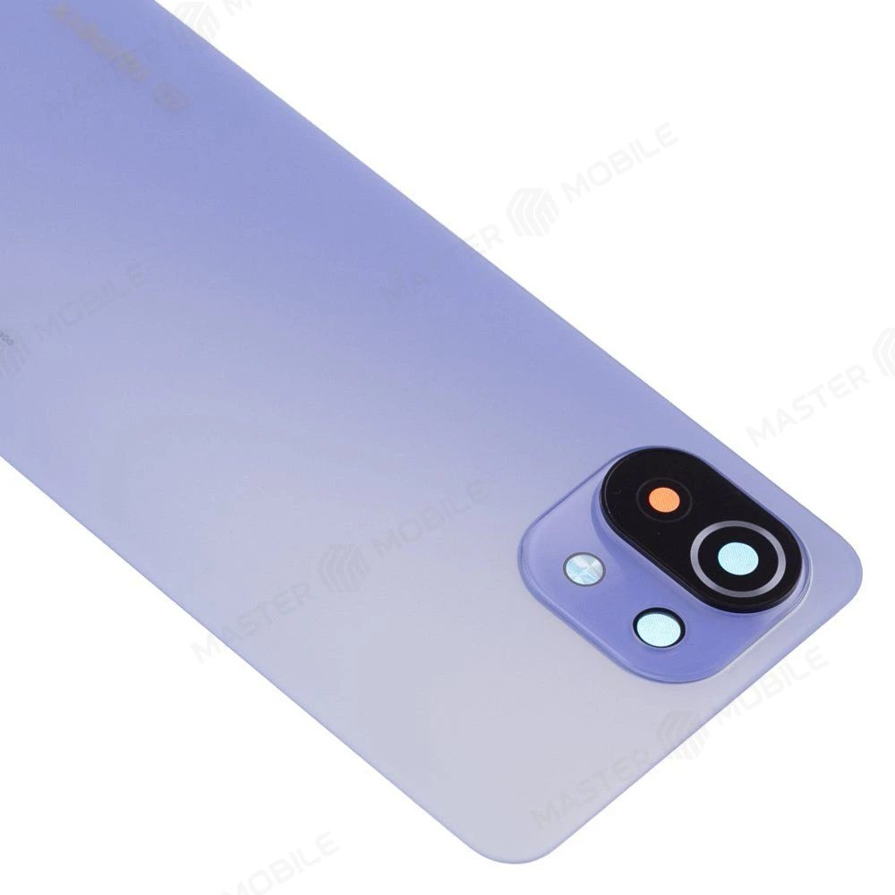 Задняя крышка для Xiaomi 11 Lite 5G NE (2109119DG) / Mi 11 Lite (M2101K9AG) / Mi 11 Lite 5G (M2101K9G) (голубой) (в сборе со стеклом камеры (ORIG100)  фото №3