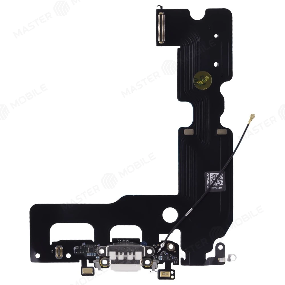 Шлейф для Apple iPhone 7 Plus с комп. + разъем зарядки + микрофон (белый)  фото №1