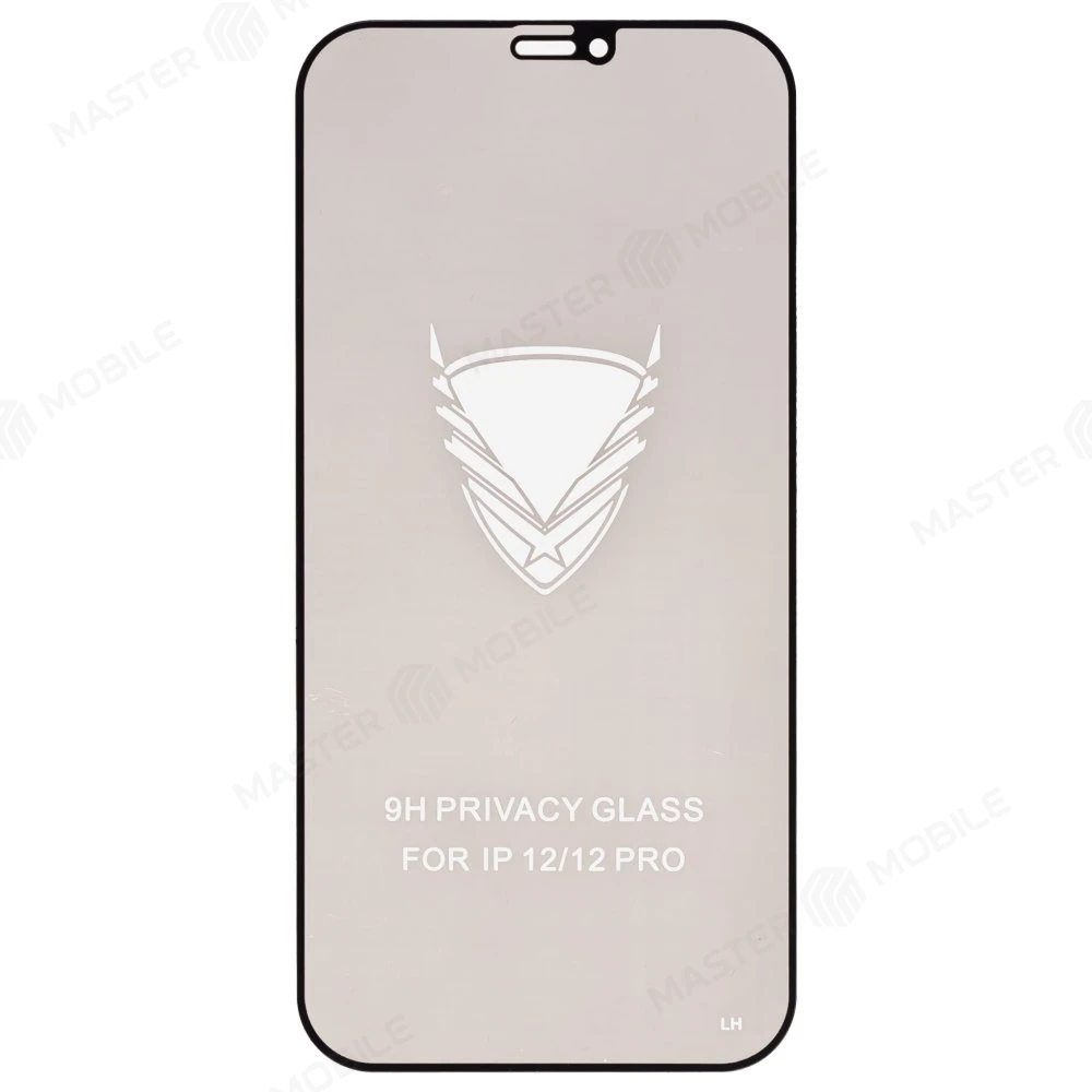 Защитное стекло 3D для Apple iPhone 12 / iPhone 12 Pro (антишпион) (черный) 