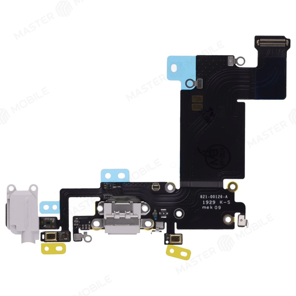 Шлейф для Apple iPhone 6s Plus с комп. + разъем зарядки/гарнитуры + микрофон (белый) (ORIG100) фото №1