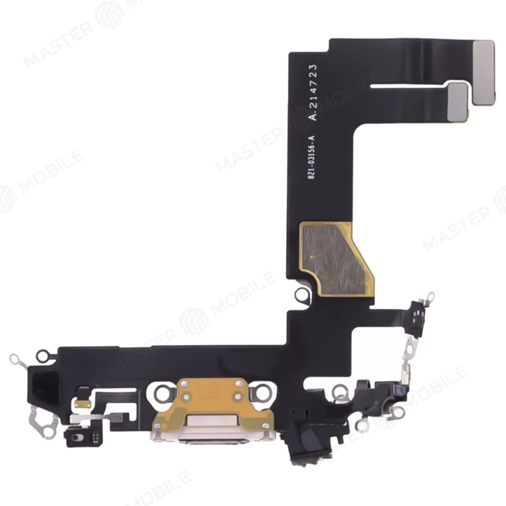 Шлейф для Apple iPhone 13 mini с комп. + разъем зарядки + микрофон (розовый) (ORIG100) фото №2