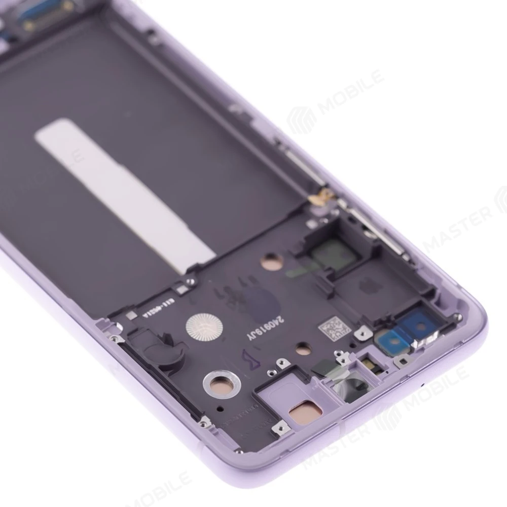 Дисплей для Samsung G990 Galaxy S21 FE + тачскрин (фиолетовый) (в рамке) (ORIG100) (возможен дефект ЛКП) фото №3