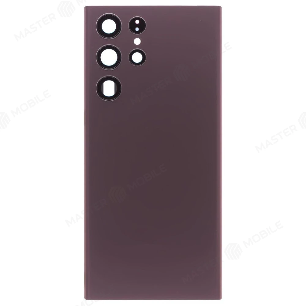 Задняя крышка для Samsung S908 Galaxy S22 Ultra (бордовый) (в сборе со стеклом камеры) (ORIG100) фото №1