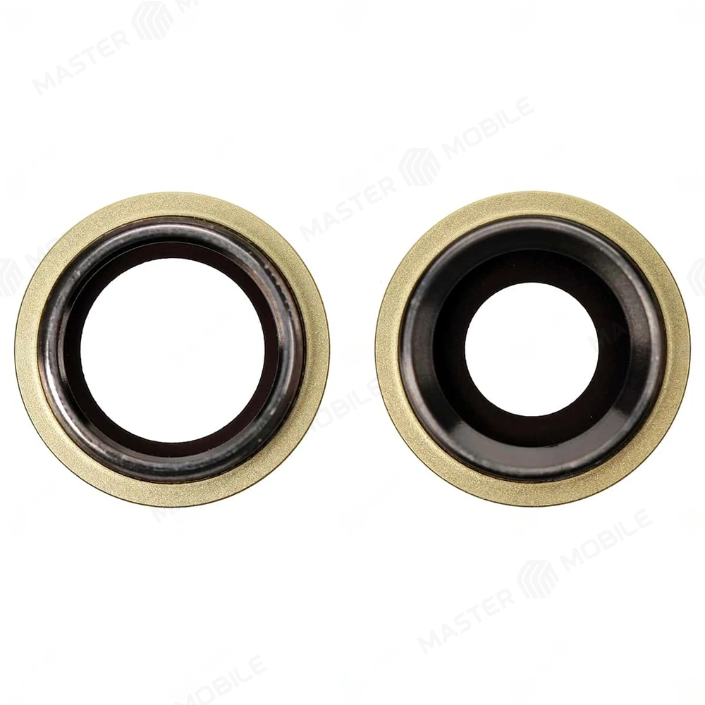 Стекло задней камеры для Apple iPhone 11 (комплект 2 шт.) (в рамке) (желтый)  фото №2