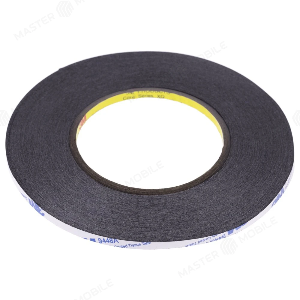 Скотч 3М двусторонний 50 м x 5 мм (черный) фото №2