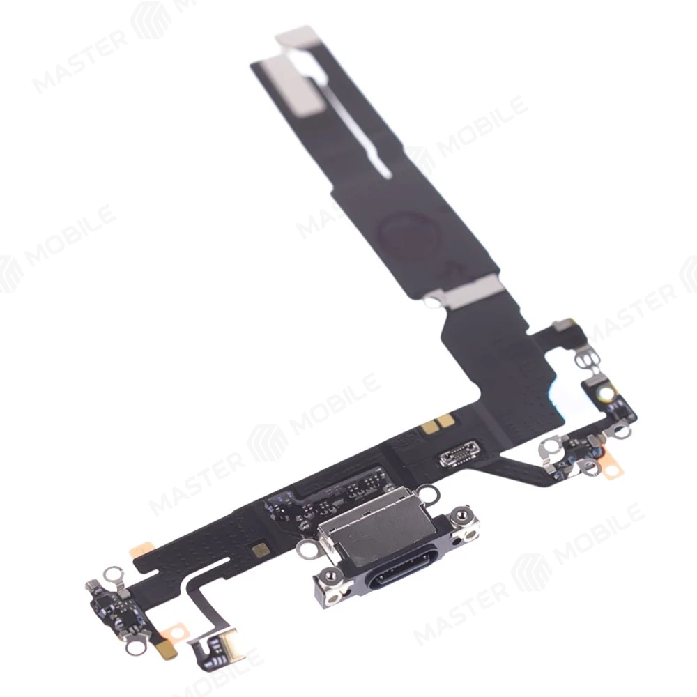 Шлейф для Apple iPhone 16 с комп. + разъем зарядки + микрофон (черный) (ORIG100)  фото №3