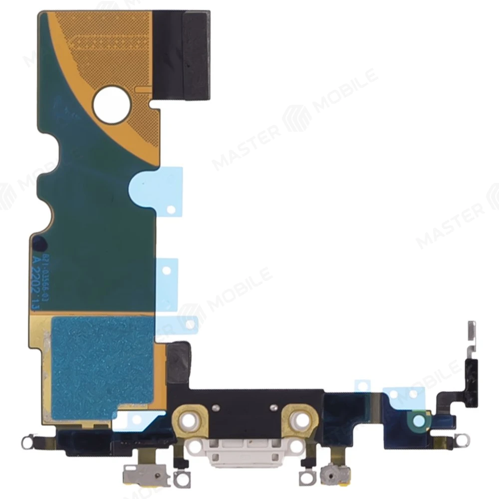 Шлейф для Apple iPhone SE 2022 с комп. + разъем зарядки + микрофон (белый) (ORIG100) фото №2