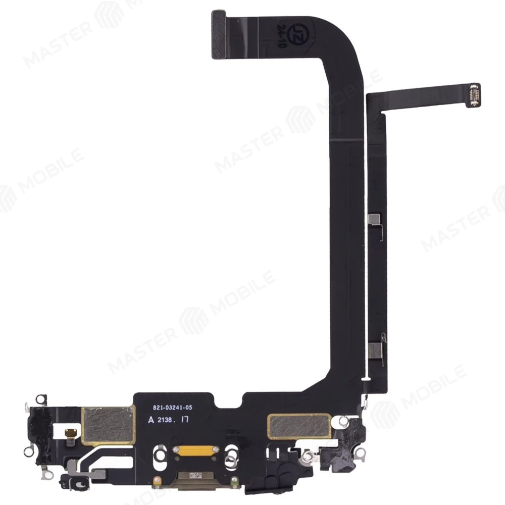 Шлейф для Apple iPhone 13 Pro Max с комп. + разъем зарядки + микрофон (золотистый) (ORIG100) фото №2