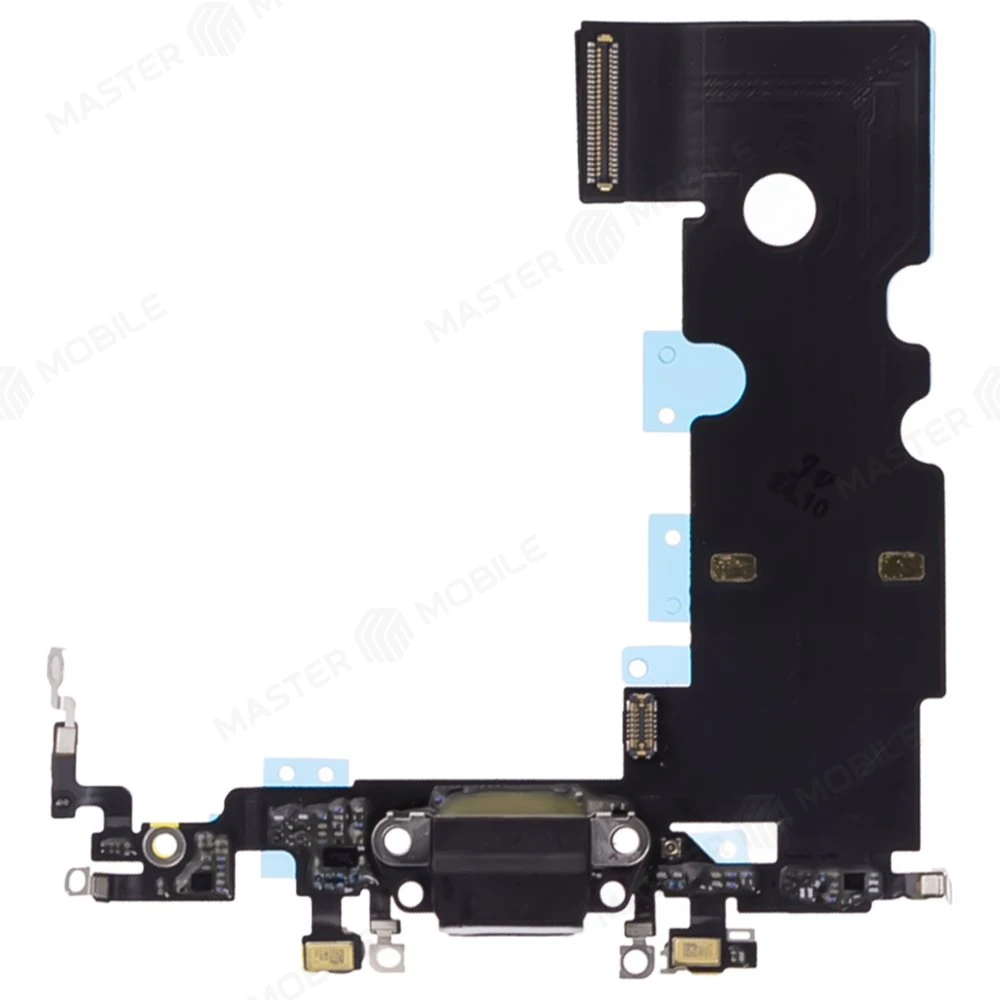 Шлейф для Apple iPhone SE 2020 с комп. + разъем зарядки + микрофон (черный) (ORIG100) фото №1