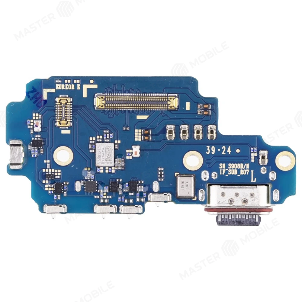 Нижняя плата для Samsung S908 Galaxy S22 Ultra с комп. + разъем зарядки + микрофон + разъем SIM фото №1