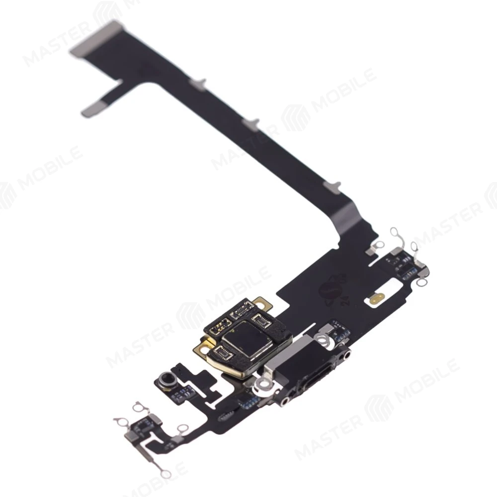 Шлейф для Apple iPhone 11 Pro Max с комп. + разъем зарядки + микрофон (черный) (ORIG100) фото №3