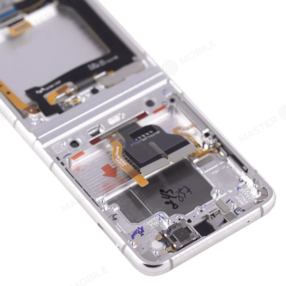 Дисплей для Samsung F711 Galaxy Z Flip 3 + тачскрин (внутренний) (серебристый) (в рамке) (ORIG100) (возможен дефект ЛКП) фото №5