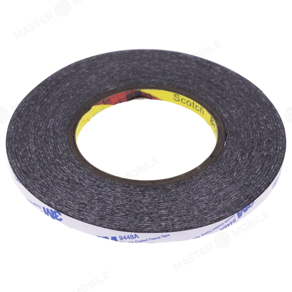 Скотч 3М двусторонний 50 м x 8 мм (черный) фото №2