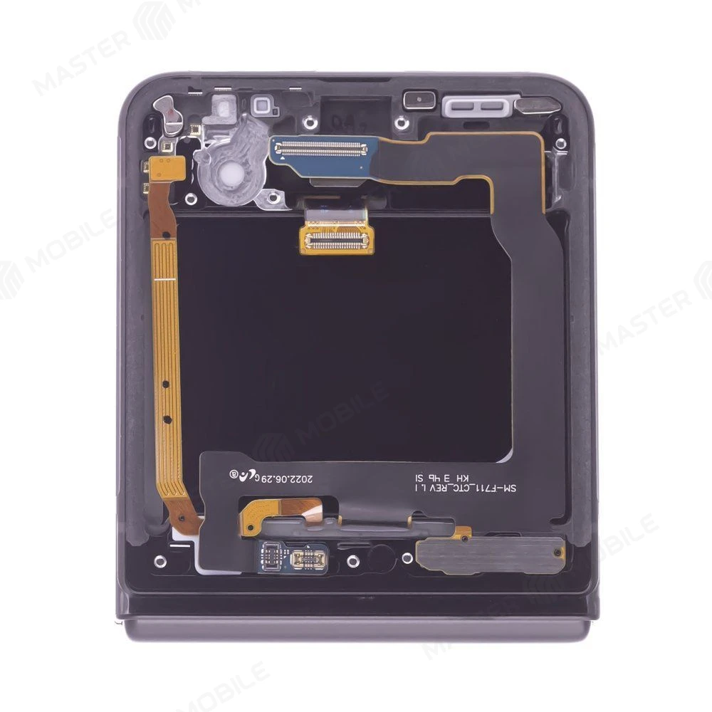 Дисплей для Samsung F711 Galaxy Z Flip 3 + тачскрин (внутренний) (черный) (в рамке) (ORIG100) (SP) фото №4