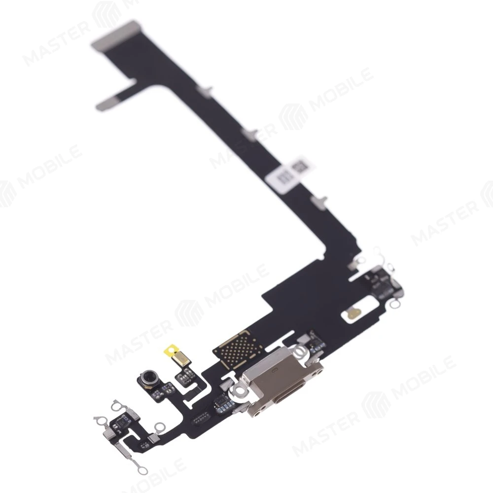 Шлейф для Apple iPhone 11 Pro Max с комп. + разъем зарядки + микрофон (золотистый)  фото №3