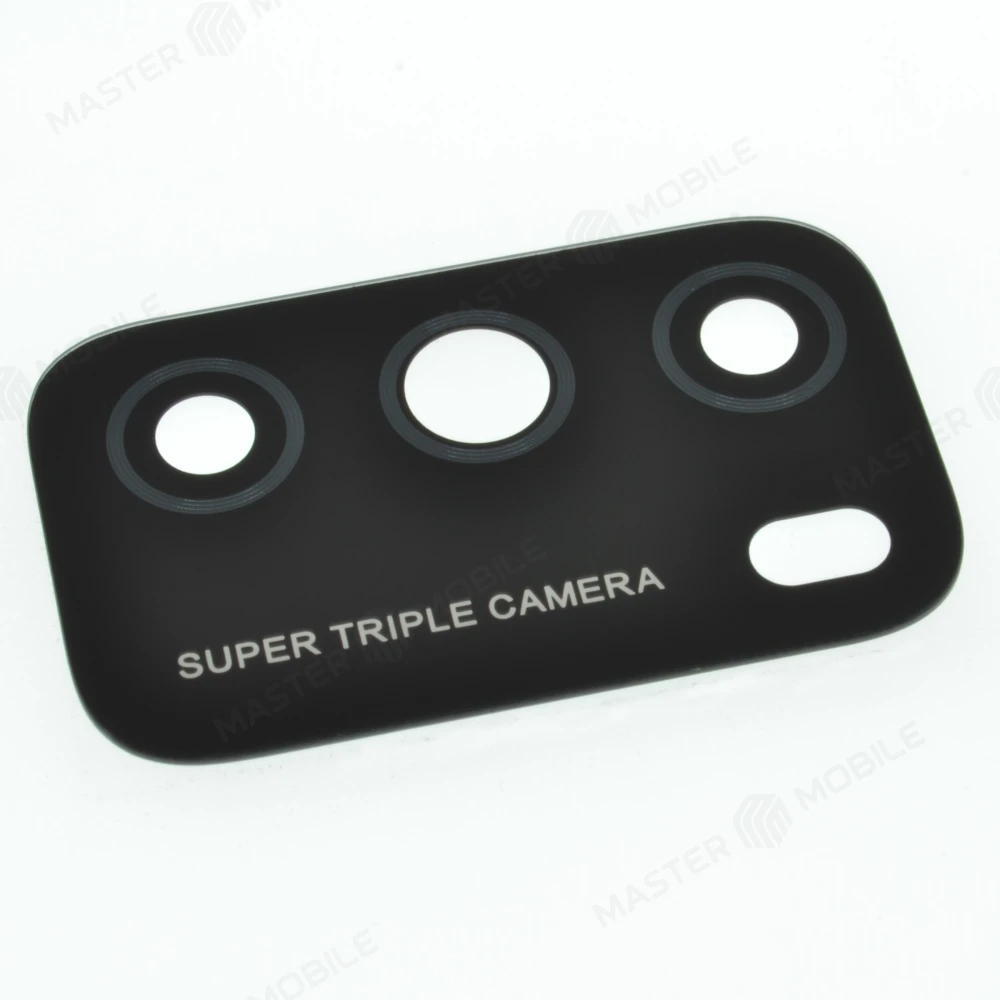 Стекло задней камеры для Xiaomi Poco M3 (M2010J19CG) (без рамки) (черный) фото №1