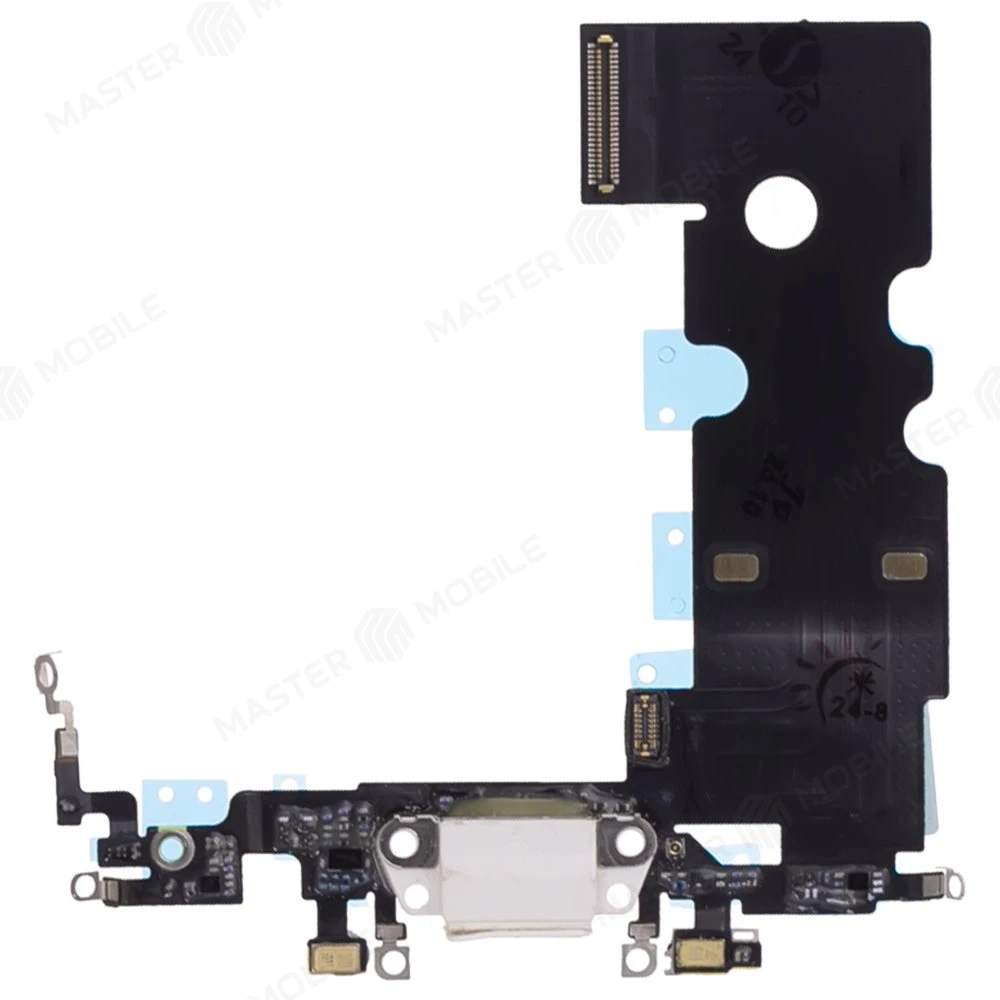 Шлейф для Apple iPhone SE 2020 с комп. + разъем зарядки + микрофон (белый) (ORIG100) фото №1