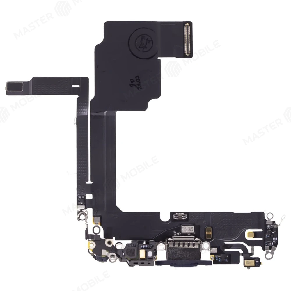 Шлейф для Apple iPhone 15 Pro с комп. + разъем зарядки + микрофон (синий) (ORIG100) фото №1