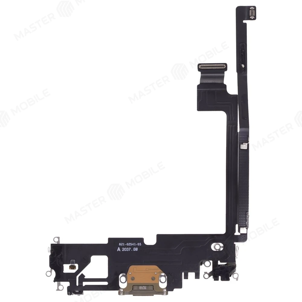 Шлейф для Apple iPhone 12 Pro Max с комп. + разъем зарядки + микрофон (золотистый) (ORIG100) фото №2