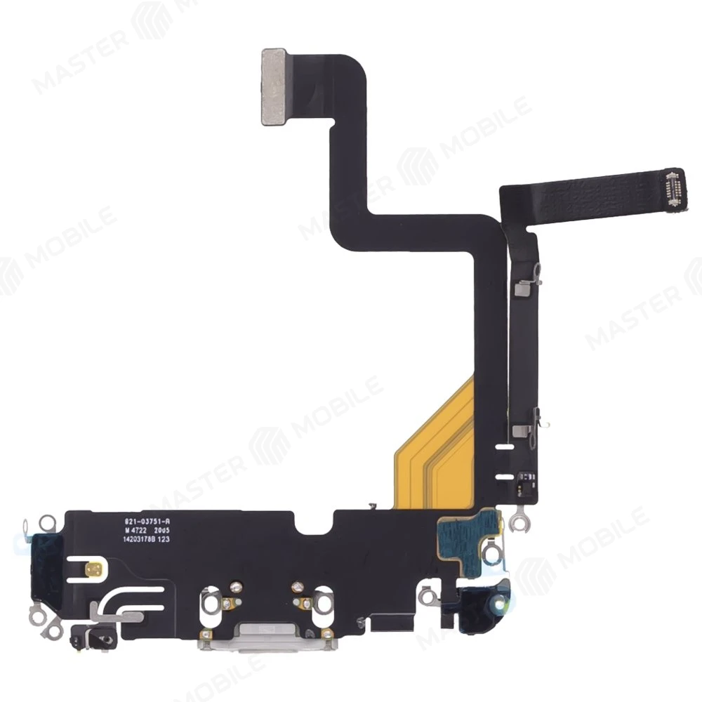 Шлейф для Apple iPhone 14 Pro с комп. + разъем зарядки + микрофон (белый) (ORIG100) фото №2