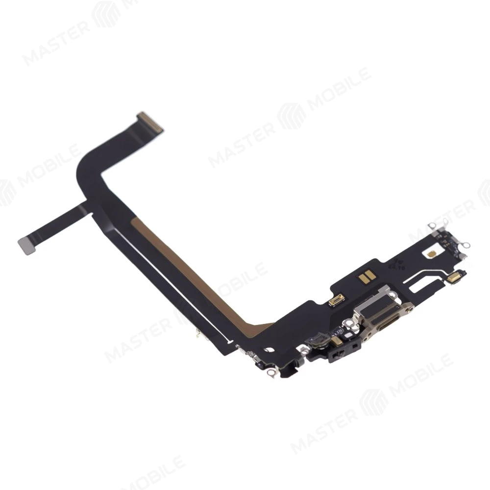 Шлейф для Apple iPhone 13 Pro Max с комп. + разъем зарядки + микрофон (золотистый) (ORIG100) фото №3