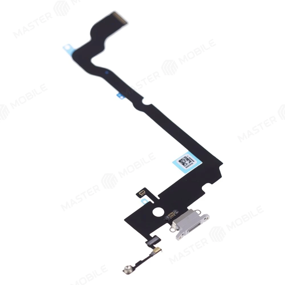 Шлейф для Apple iPhone Xs Max с комп. + разъем зарядки + микрофон (белый)  фото №3