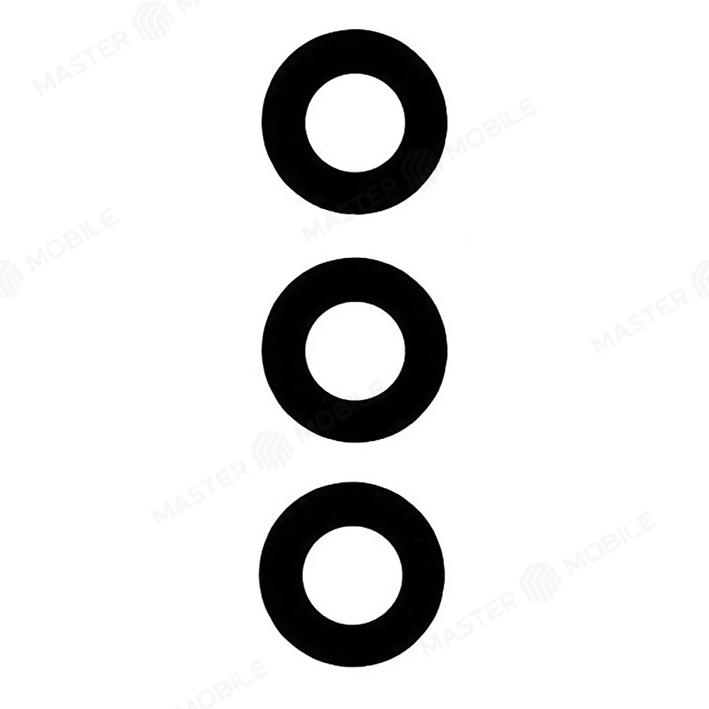 Стекло задней камеры для Samsung M135 Galaxy M13 (без рамки) (черный) 