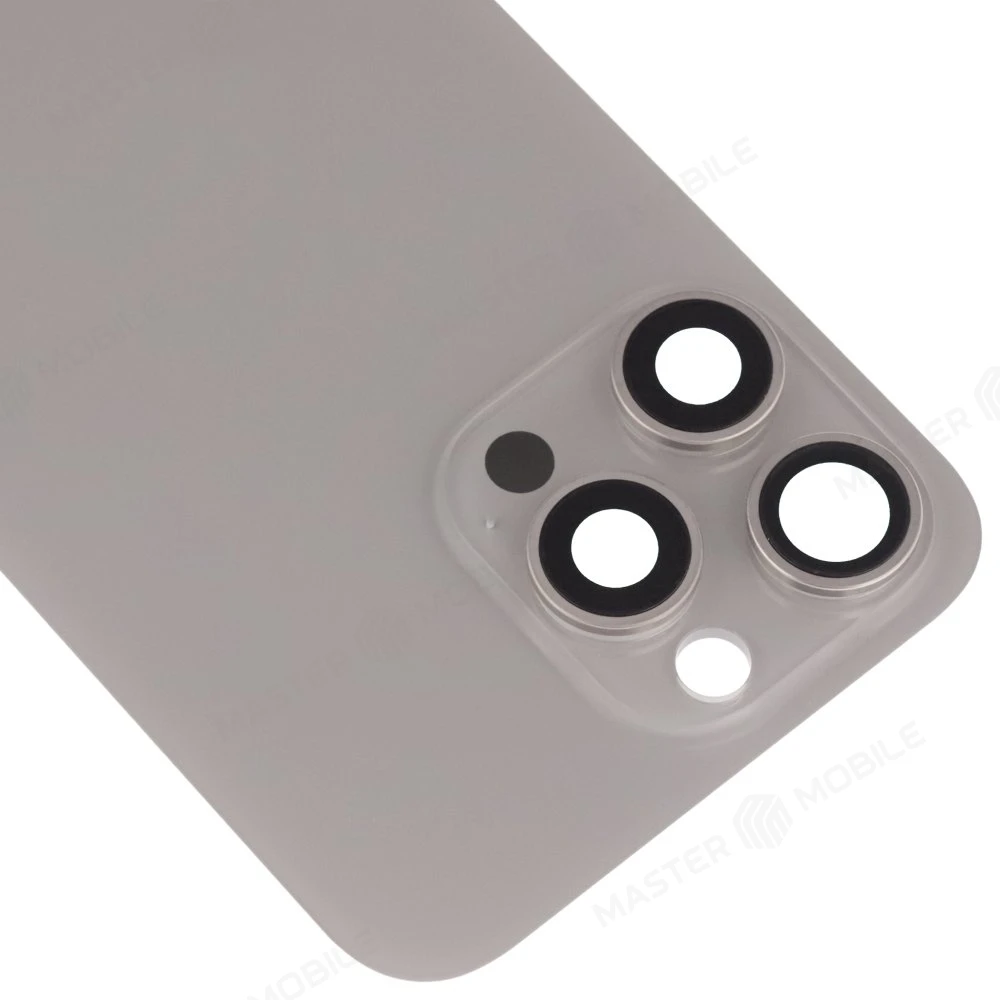 Задняя крышка для Apple iPhone 15 Pro Max (титановый) (в сборе со стеклом камеры) (Premium) фото №3