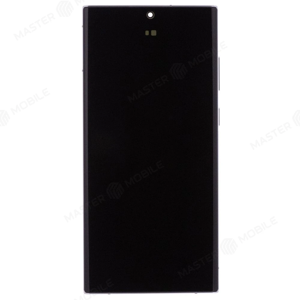 Дисплей для Samsung S908 Galaxy S22 Ultra + тачскрин (серебристый) (в рамке) (ORIG100) (возможен дефект ЛКП) фото №1