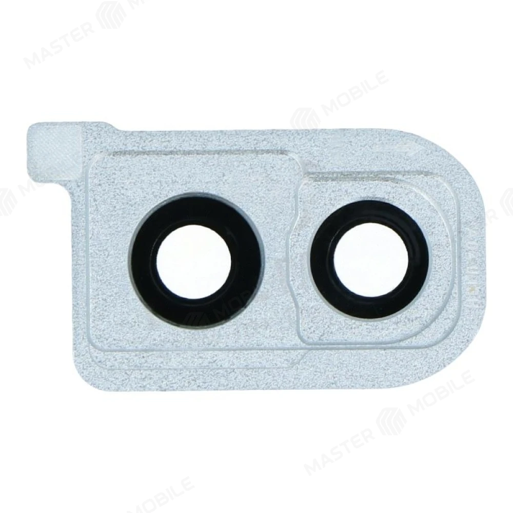 Стекло задней камеры для Samsung A405 Galaxy A40 (в рамке) (серебристый) фото №2