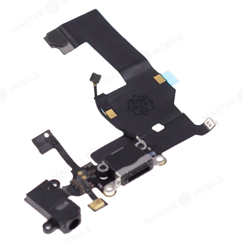 Шлейф для Apple iPhone 5 с комп. + разъем зарядки/гарнитуры + микрофон (черный)  фото №3
