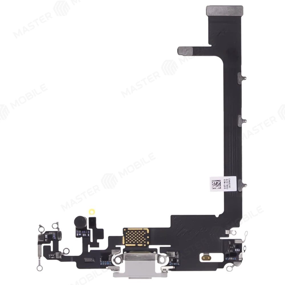 Шлейф для Apple iPhone 11 Pro Max с комп. + разъем зарядки + микрофон (белый)  фото №1