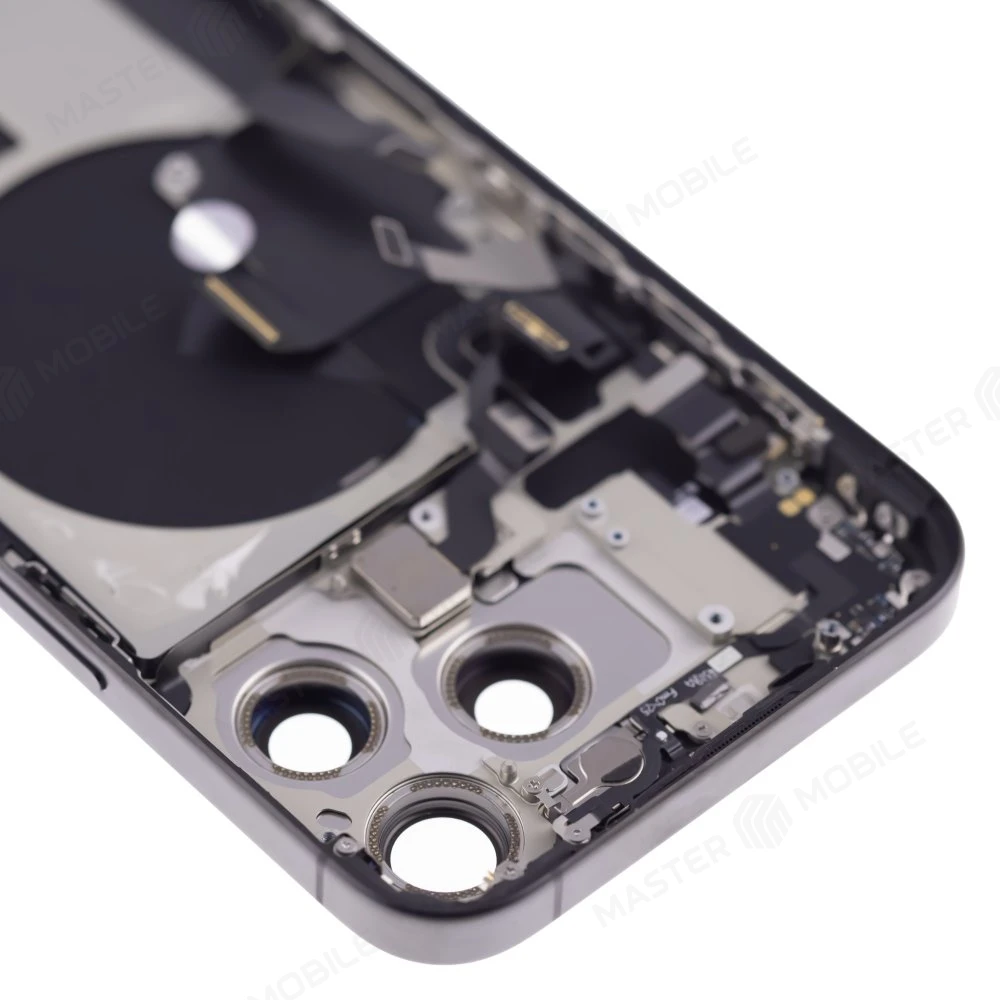 Корпус для Apple iPhone 15 Pro Max (черный) (в сборе) (с разбора) (ORIG100) (возможен дефект ЛКП) фото №3