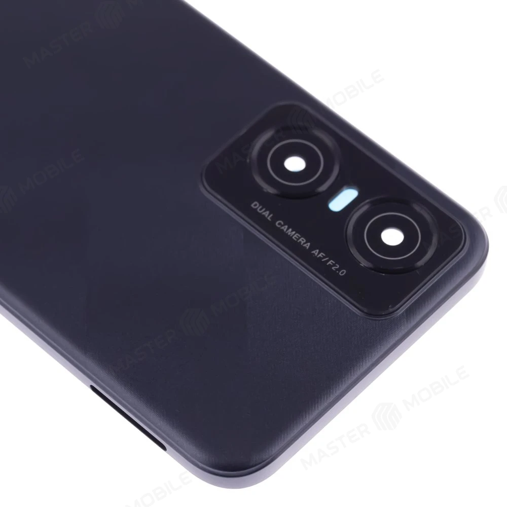 Задняя крышка для Tecno Pop 6 Pro (BE8) (черный) (в сборе со стеклом камеры) фото №3