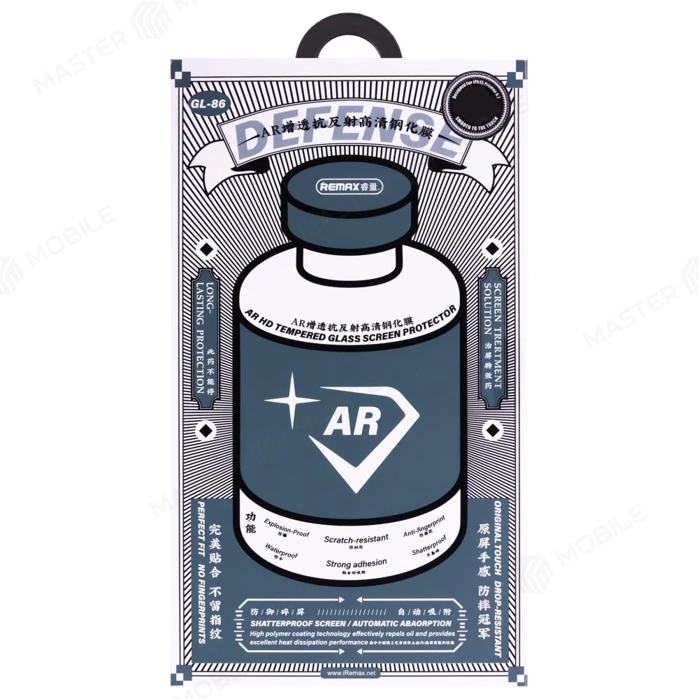 Защитное стекло Remax Corning Glass GL-86 для Apple iPhone 15 Pro Max (антибликовое) (черный) фото №1