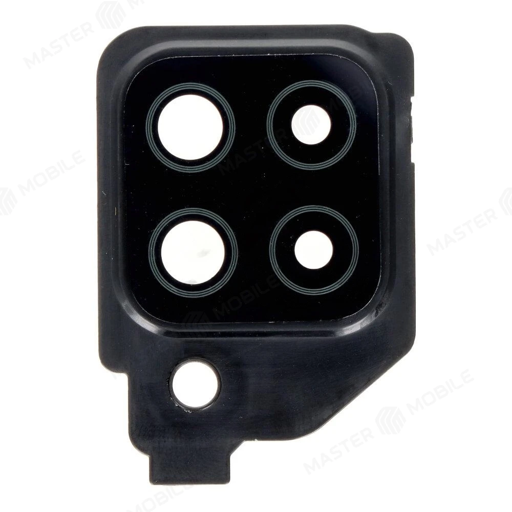 Стекло задней камеры для Samsung A225 Galaxy A22 (черный) (в рамке) фото №1