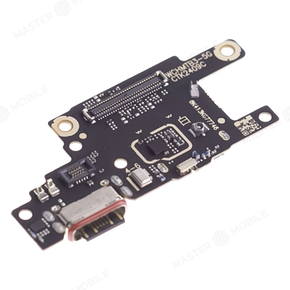 Нижняя плата для Xiaomi Poco F6 (24069PC21G) с комп. + разъем зарядки + микрофон + разъем SIM фото №3