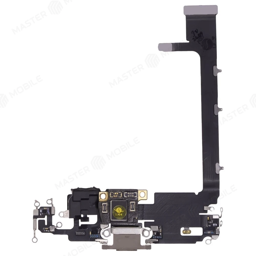 Шлейф для Apple iPhone 11 Pro Max с комп. + разъем зарядки + микрофон (золотистый) (ORIG100) фото №1