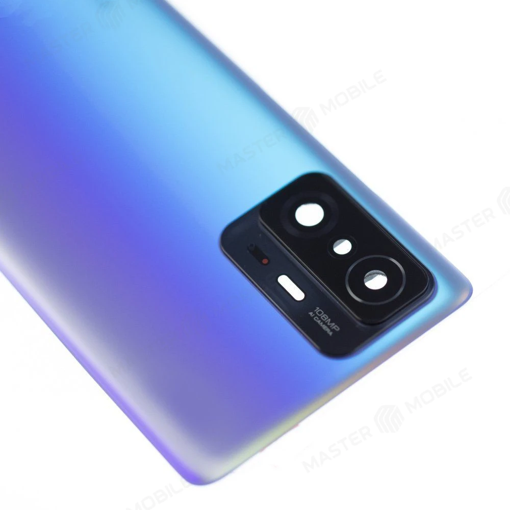 Задняя крышка для Xiaomi 11T Pro (2107113SG) (голубой) (в сборе со стеклом камеры) (ORIG100)  фото №3